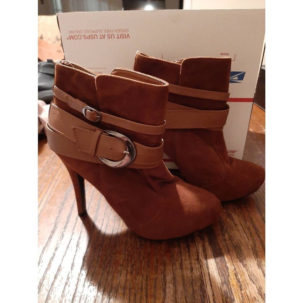 Size 7 Body Central Brown High Heel Bootie Ankle Boots High Heel Pump Stiletto